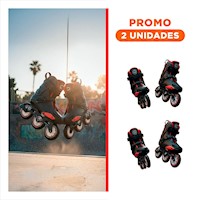 Pack2 Articulo Patines Estilo Libre Ollie Rojo y Negro T40 Regalo Ideal